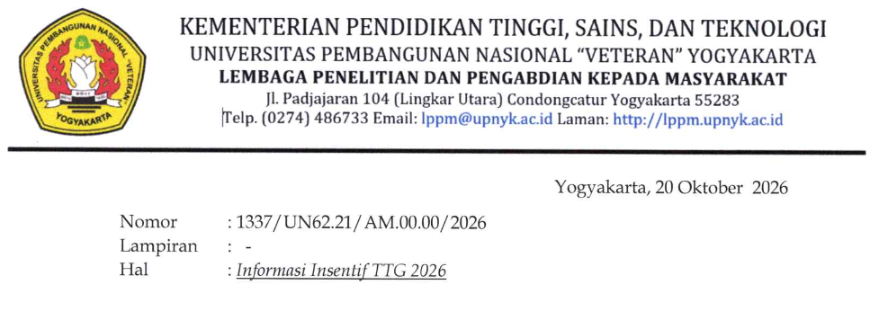 Informasi Pengusulan Insentif TTG 2026