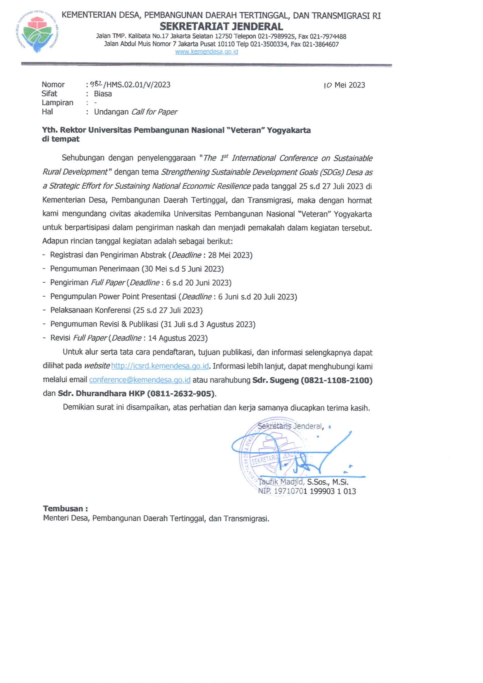 Undangan Call Paper Kemendes