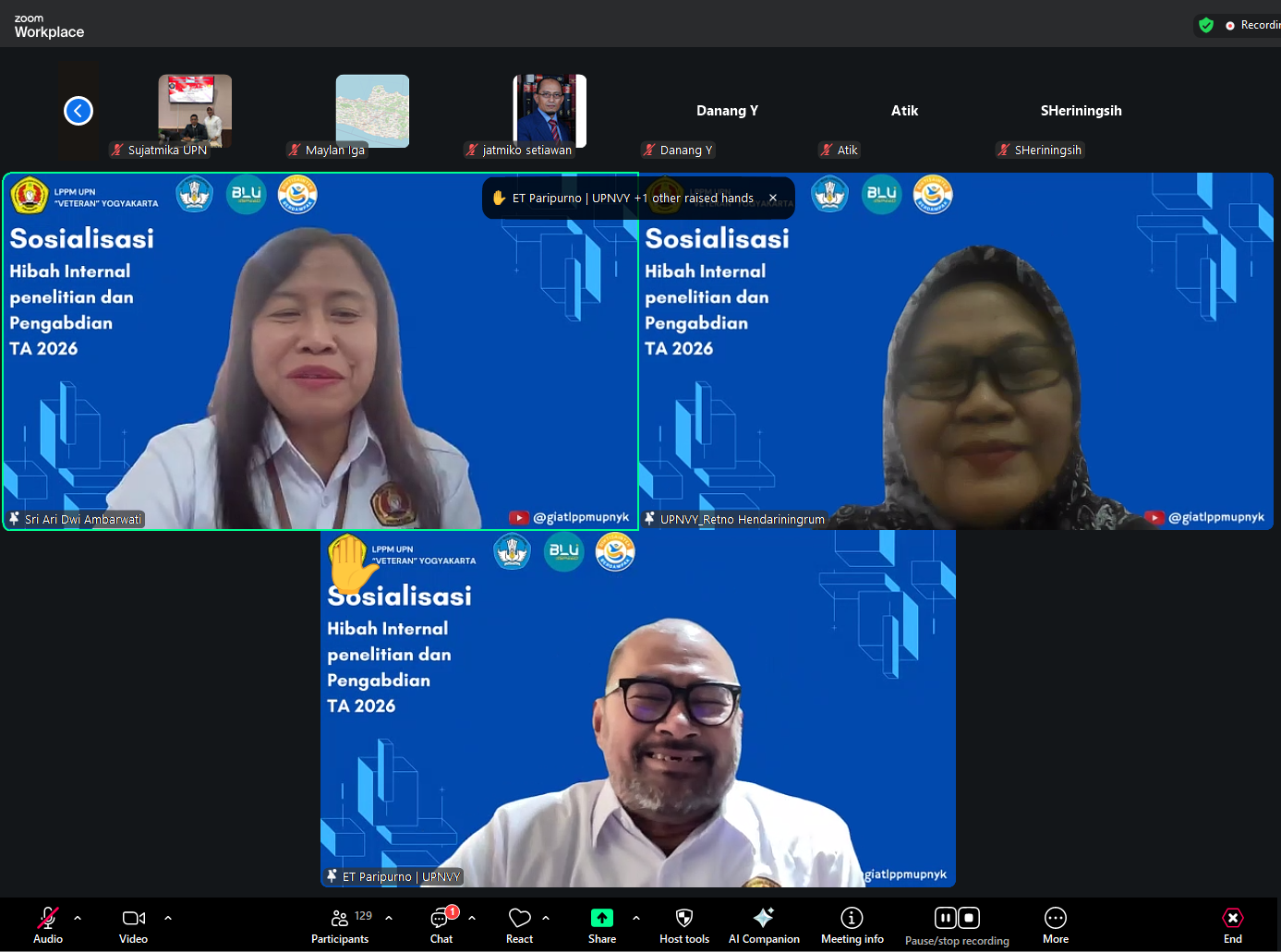 LPPM UPN "Veteran" Yogyakarta Gelar Sosialisasi Panduan Penelitian dan Pengabdian Masyarakat Tahun Anggaran 2026