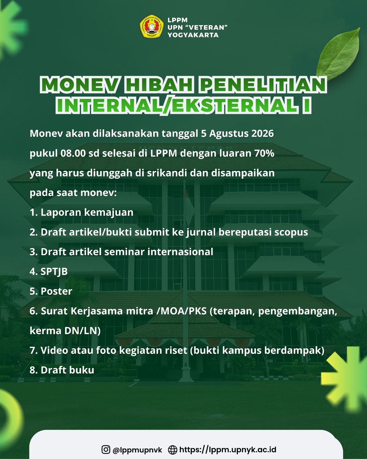 MONEV HIBAH INTERNAL dan EKSTERNAL