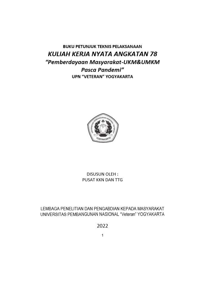 BUKU PETUNJUK TEKNIS KKN REGULER ANGKATAN 78