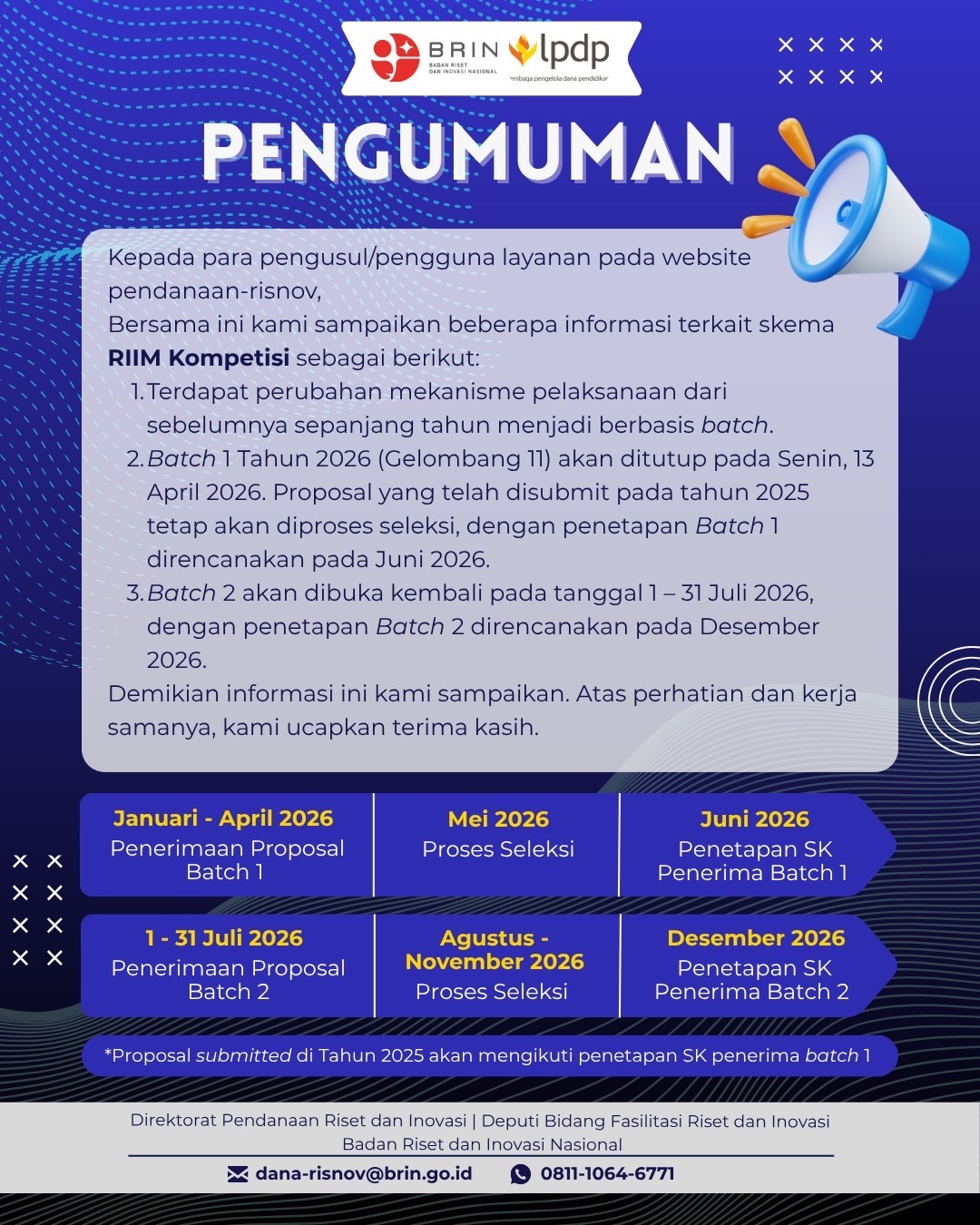 Penyampaian Informasi Skema Penerimaan Proposal RIIM Kompetisi 2026