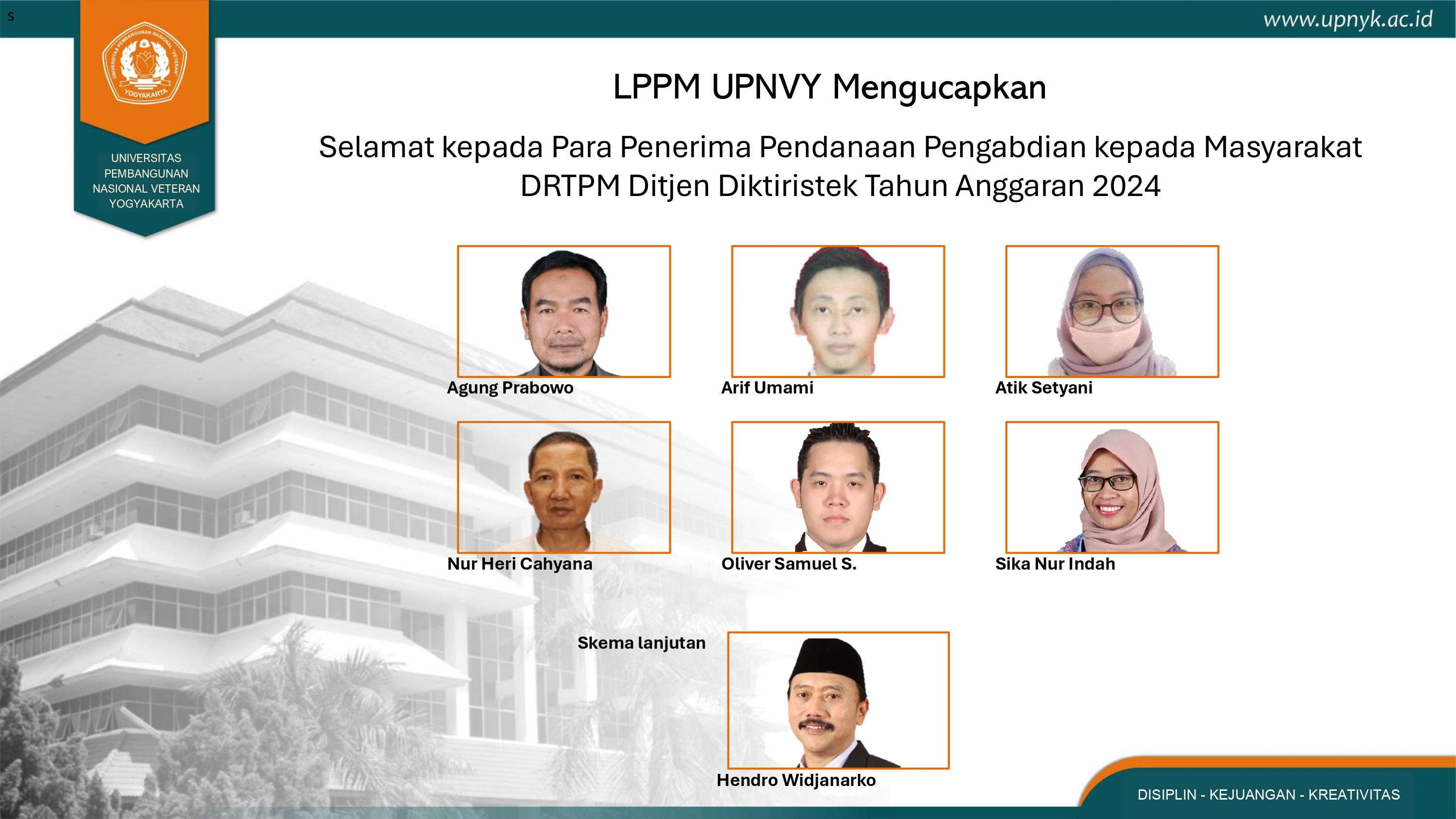 Penerima Pendanaan Pengabdian kepada Masyarakat DRTPM Ditjen Diktiristek 2024