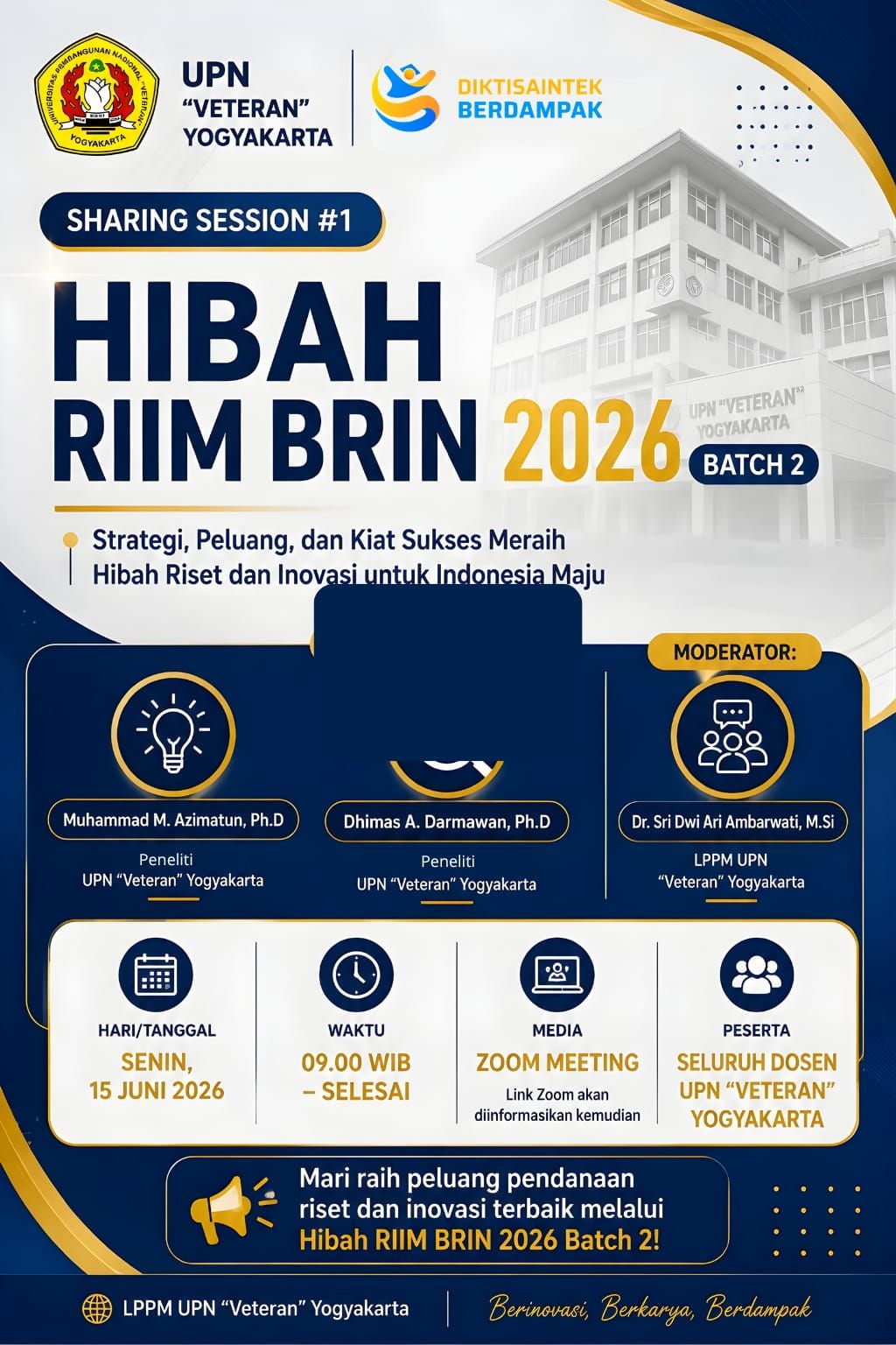 Sharing Session Hibah RIIM BRIN 2026 Batch 2 untuk Seluruh Dosen UPNVY