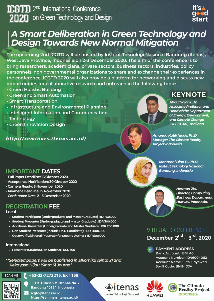 Undangan Seminar : The 2nd International Conference on Green Technology and Design (ICGTD) 2020