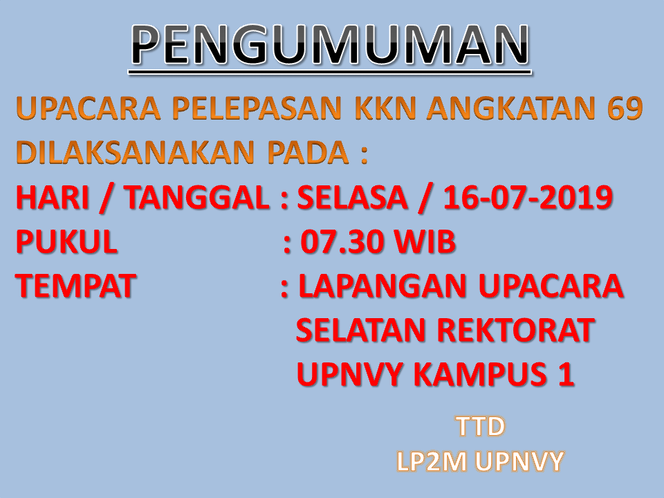 PENGUMUMAN UPACARA KKN-69