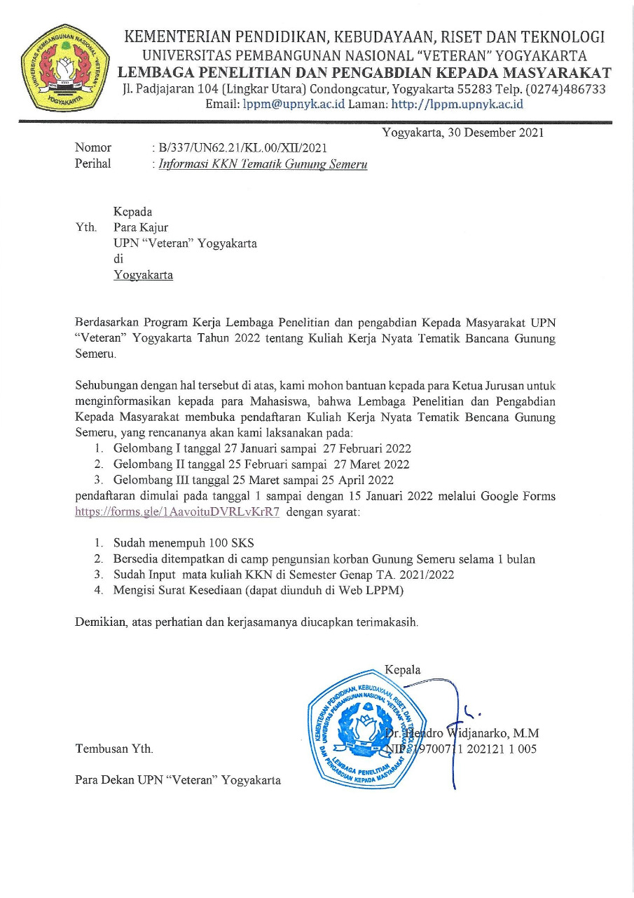 Informasi KKN Tematik Bencana Gunung Semeru
